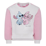 Monnalisa Felpa Bicolore con Stampa Bianco/Rosa per Neonata 19F606NX BIANCO/ROSA MONNALISA 
