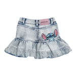 Monnalisa Gonna In Denim tinta unita con Stampa Azzurro per Neonata 19F702 AZZURRO MONNALISA 