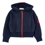 Monnalisa Felpa tinta unita con Zip E Cappuccio Blu per Bambina 19F800 BLU MONNALISA 