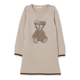 Monnalisa Abito In Maglia tinta unita con Brillantini Beige per Neonata 19F916N BEIGE MONNALISA 