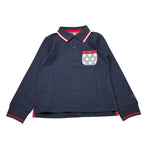 Monnalisa Polo tinta unita con Colletto E Taschino Blu per Bambino 220608 BLU MONNALISA 