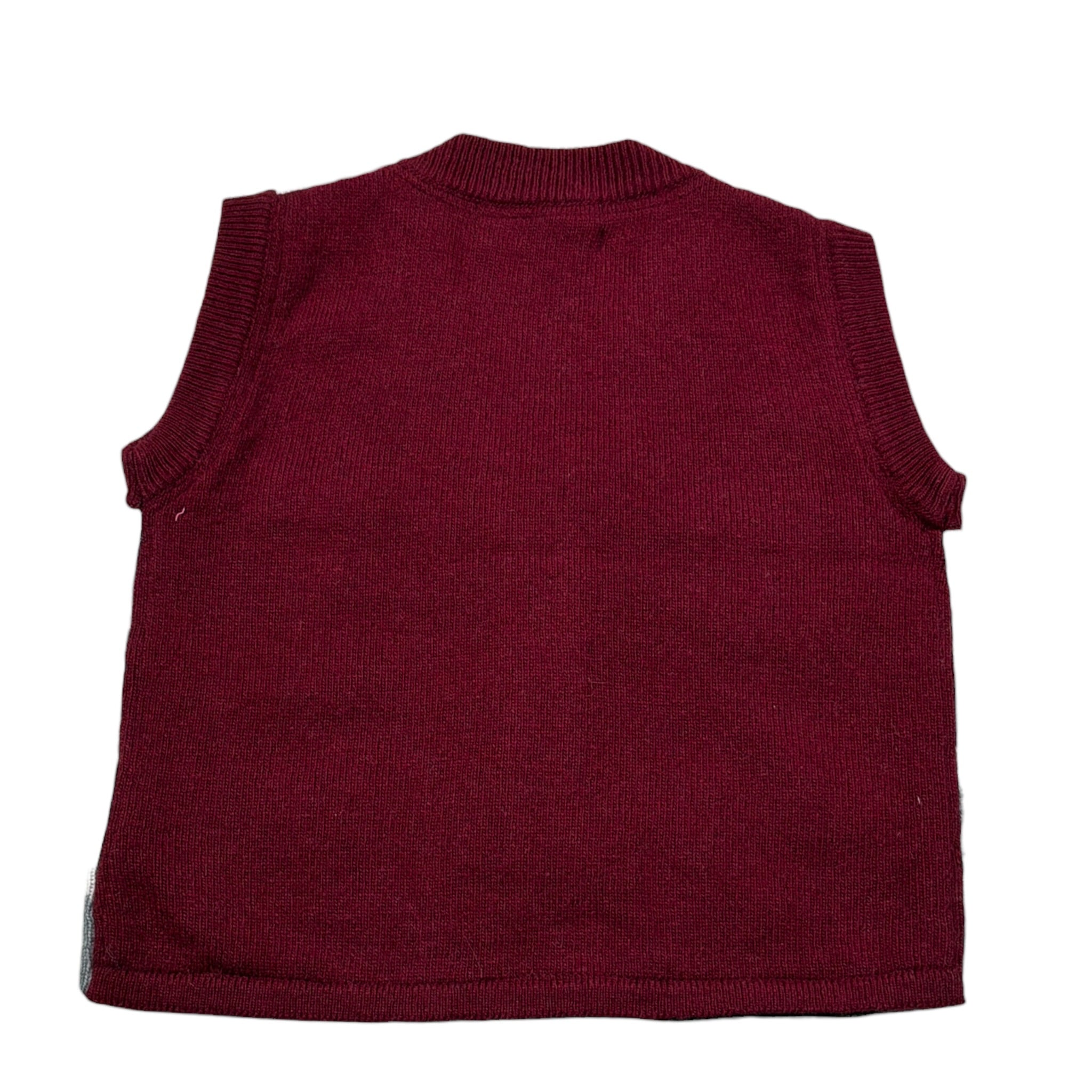 Monnalisa Gilet In Maglia Bicolore Grigio/Bordeaux per Neonato 220821 GRIGIO/BORDEAUX MONNALISA 