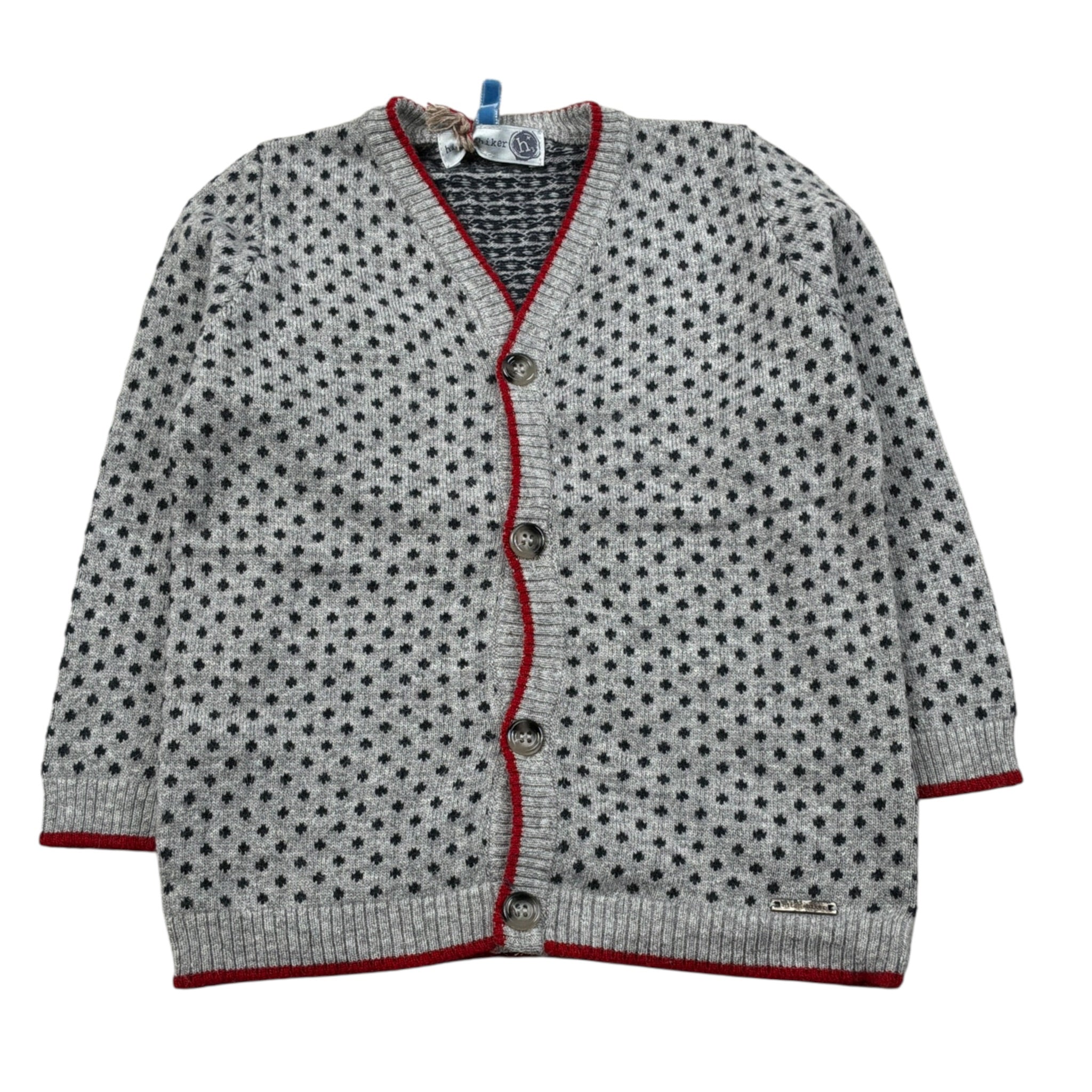 Monnalisa Cardigan tinta unita con Ricami Grigio per Neonato 286801 GRIGIO MONNALISA 