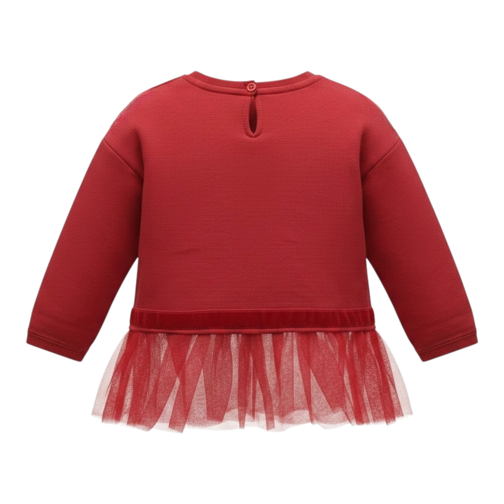 Monnalisa Shirt tinta unita con Tulle Rosso per Neonata 310622AK ROSSO MONNALISA 