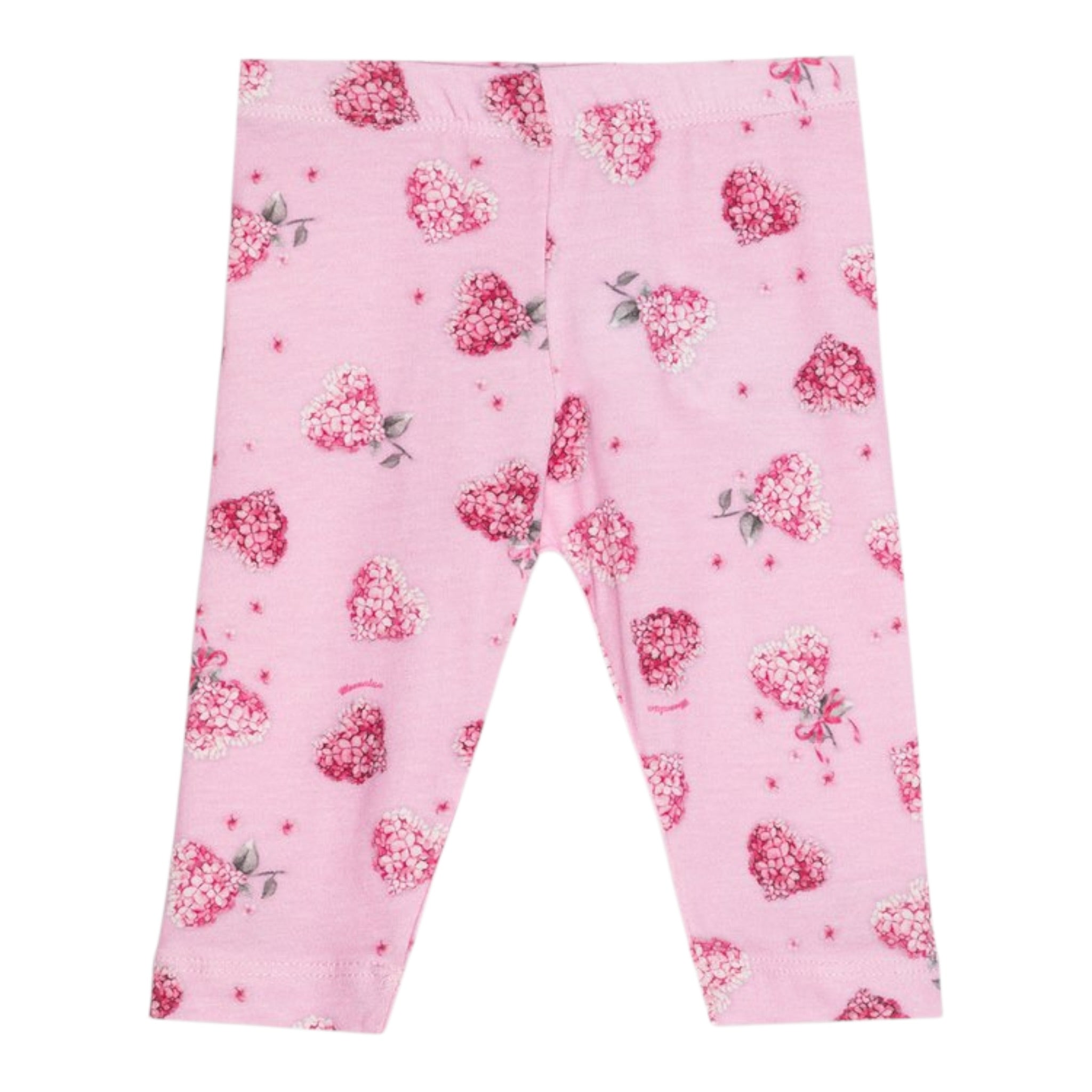 Monnalisa Leggins Tint Unita con Stampe Rosa per Neonata 31D404 ROSA MONNALISA 