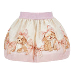 Monnalisa Gonna Bicolore con Stampa Panna/Rosa per Neonata 31F701 PANNA/ROSA MONNALISA 
