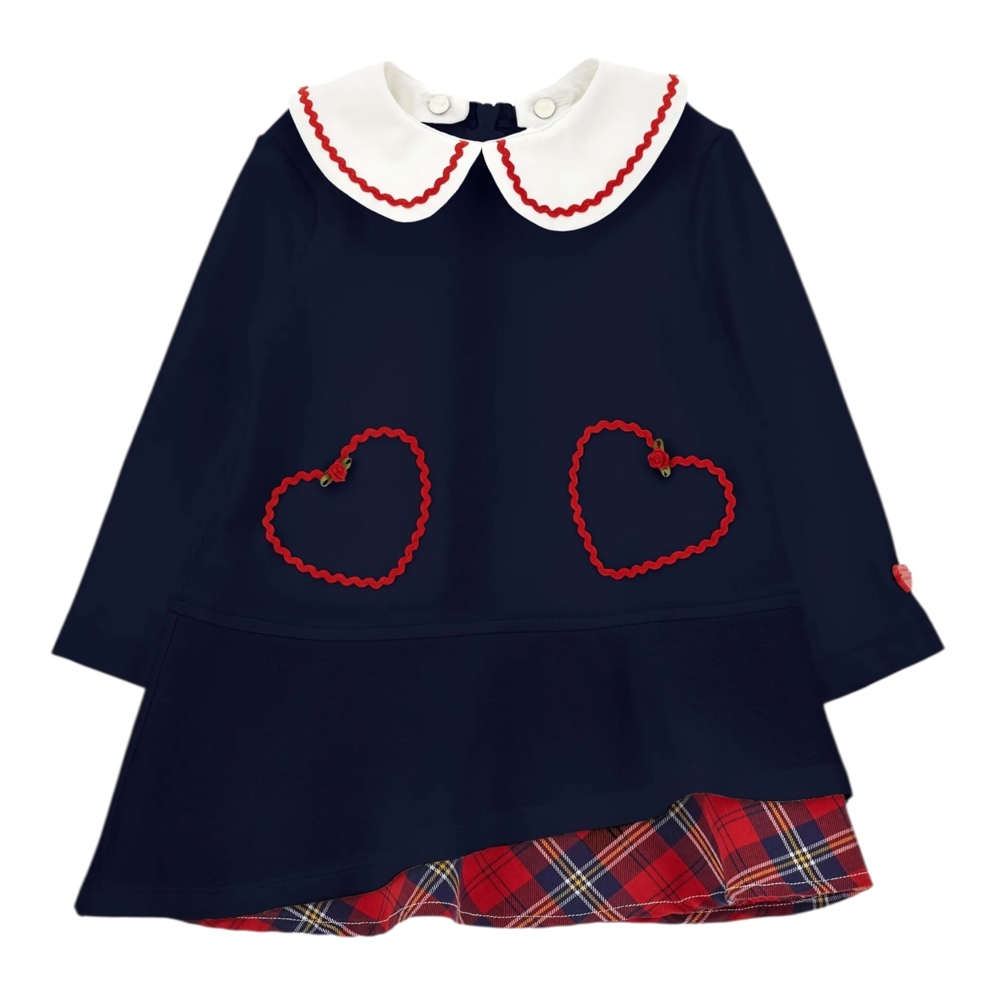 Monnalisa Abito Manica Lunga tinta unita Blu per Neonata 31F912 BLU MONNALISA 