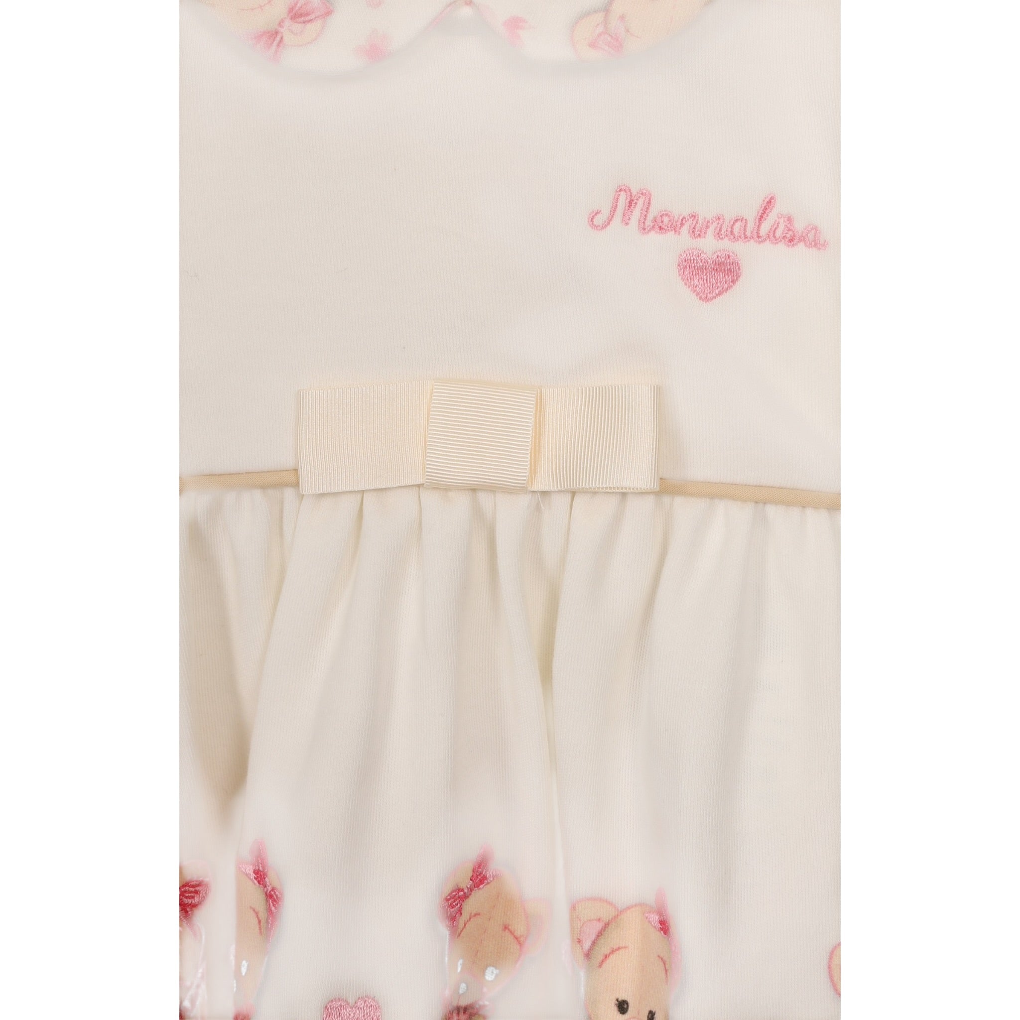 Monnalisa Completo 2 Pezzi Shirt-Ghettina Panna per Neonata 35F510 PANNA MONNALISA 