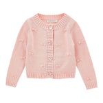 Monnalisa Cardigan tinta unita con Applicazioni Fiocchi Rosa per Neonata 37F800 ROSA MONNALISA 