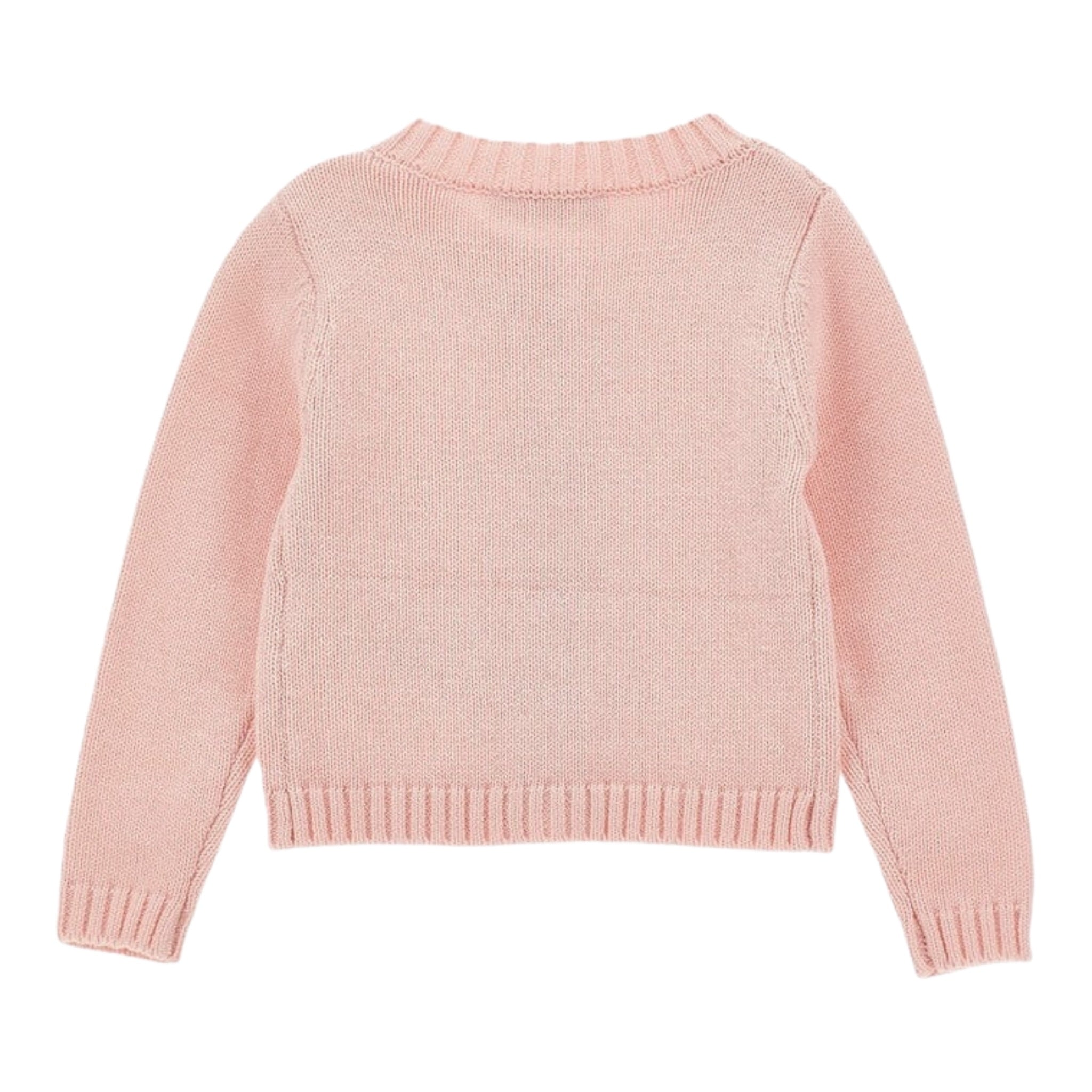 Monnalisa Cardigan tinta unita con Applicazioni Fiocchi Rosa per Neonata 37F800 ROSA MONNALISA 
