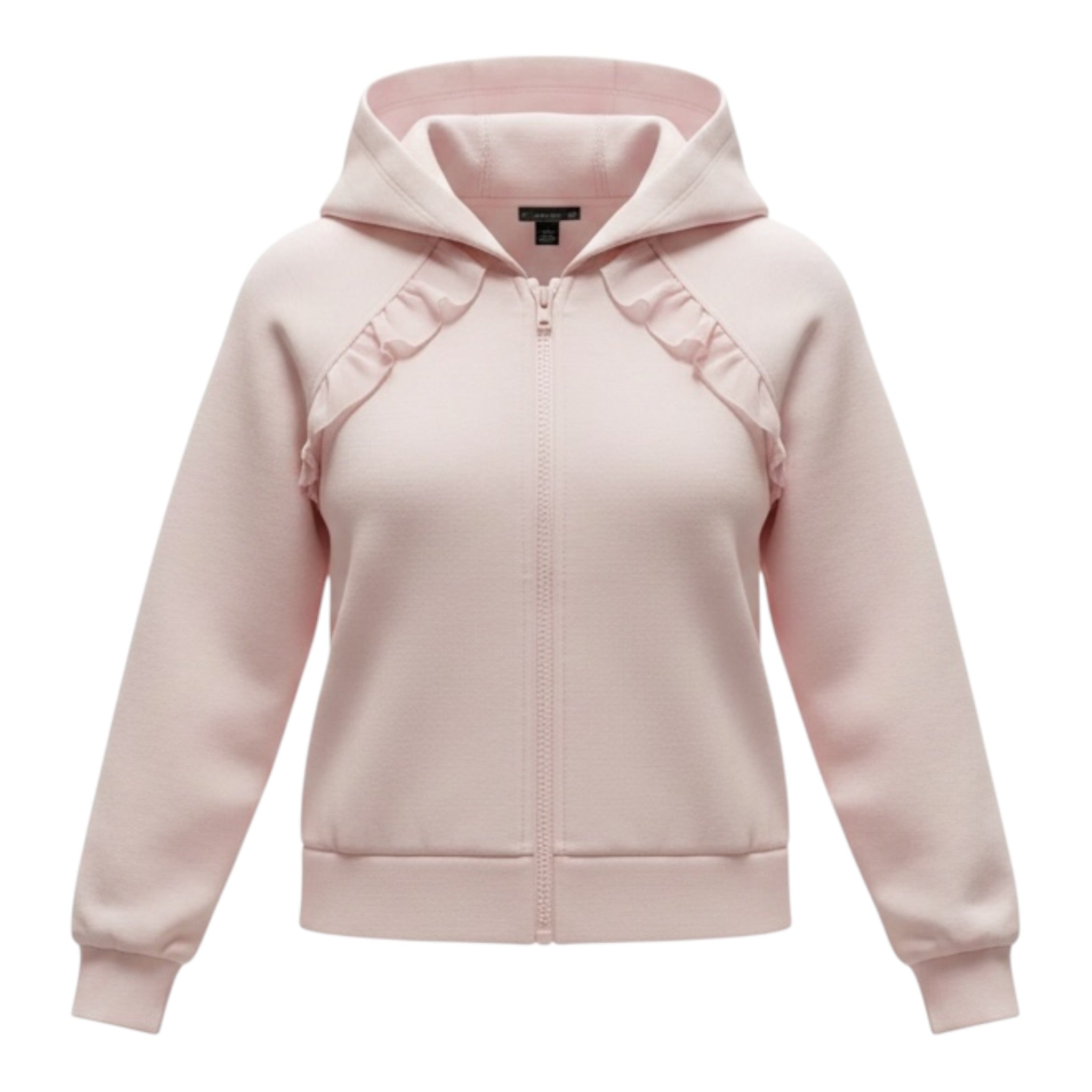 Monnalisa Felpa tinta unita con Zip E Stampa Rosa per Neonata 394806RH ROSA MONNALISA 