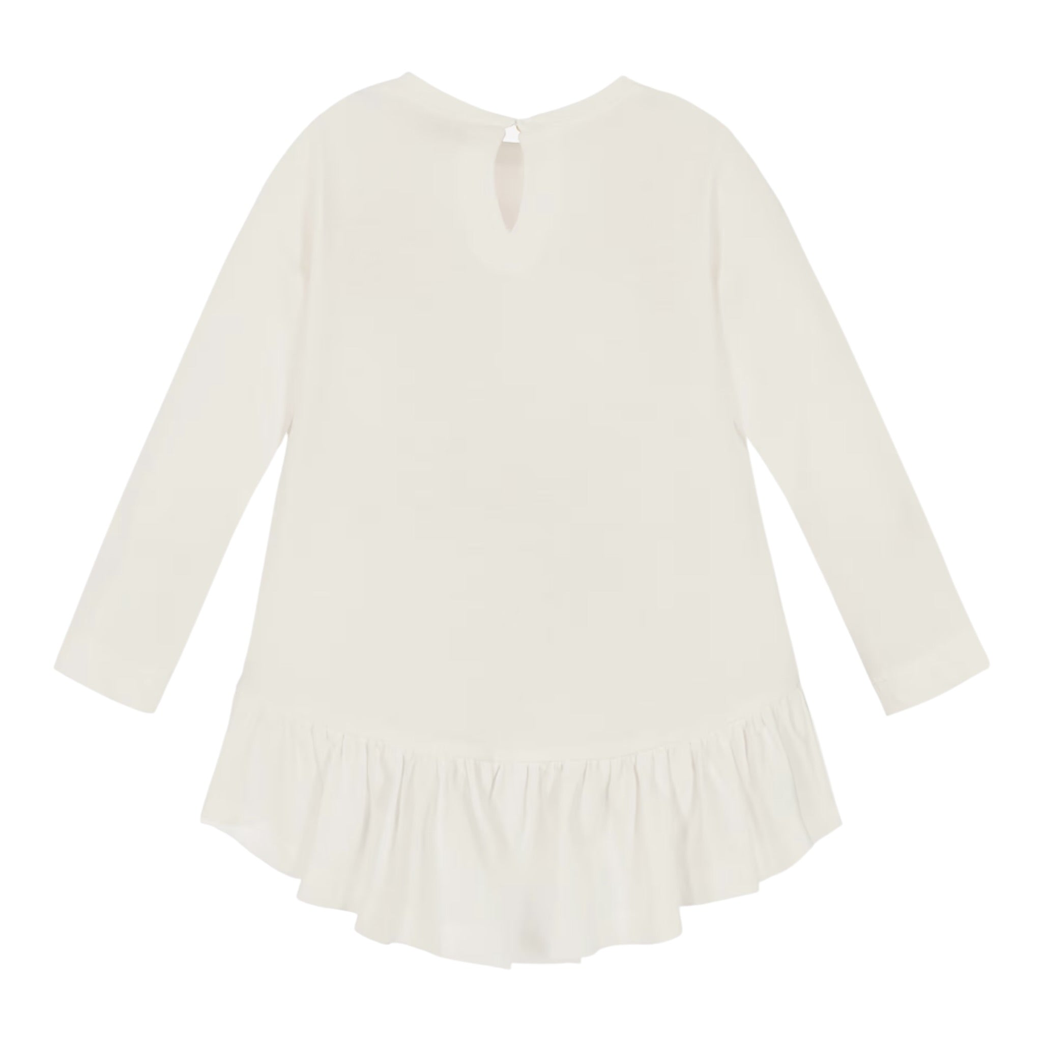 Monnalisa Maxi Shirt tinta unita con Stampa Bianco per Neonata 39B612 BIANCO MONNALISA 