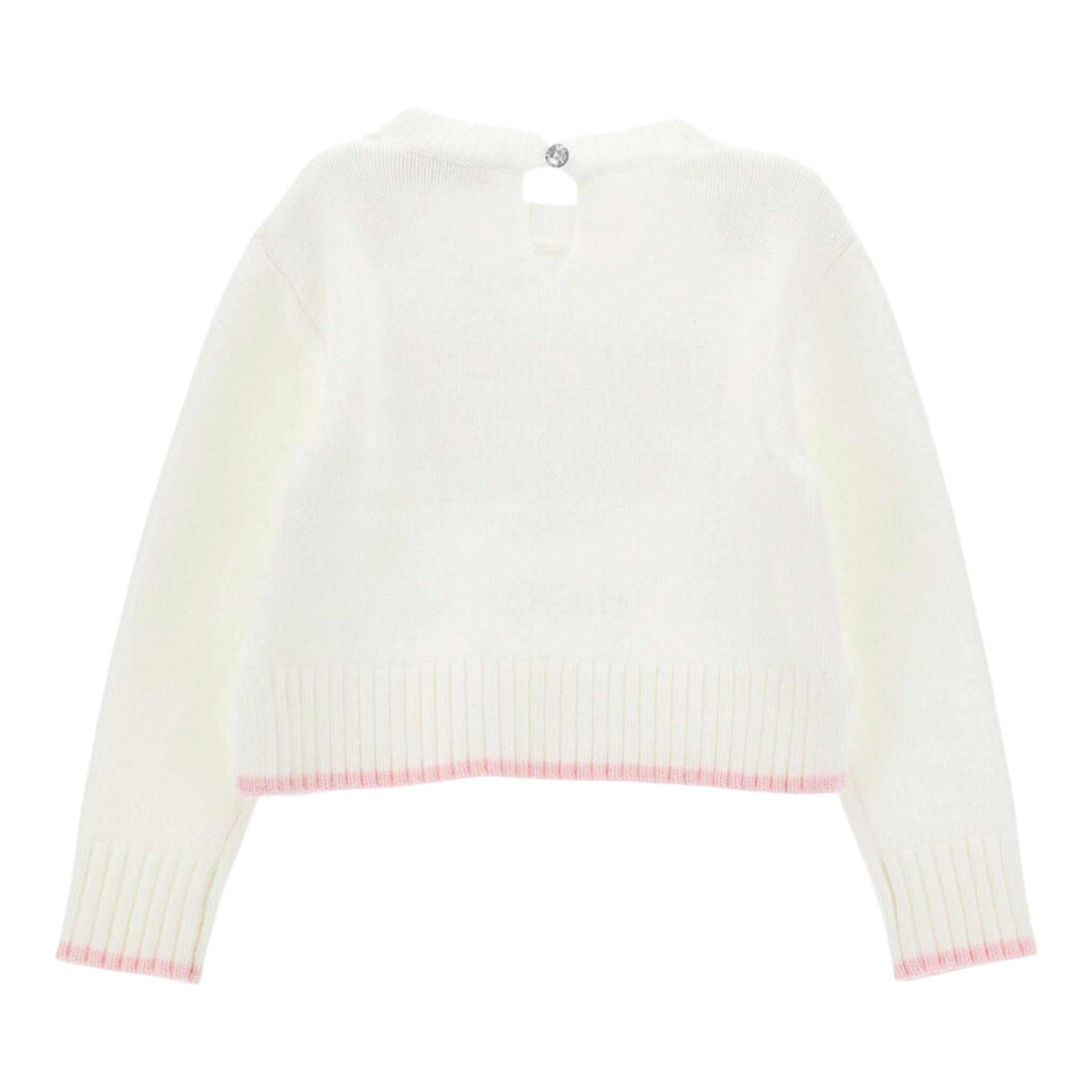 Monnalisa Maglia Girocollo tinta unita con Brillantini Panna per Neonata 39D617X PANNA MONNALISA 