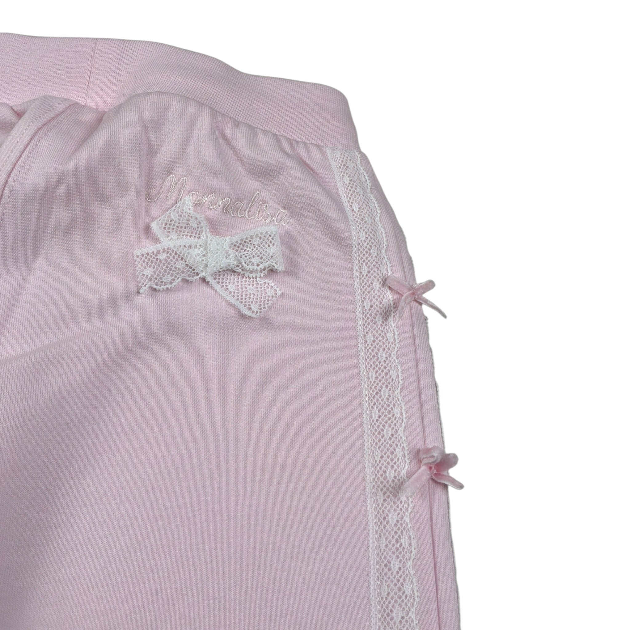 Monnalisa Pantalone Tuta tinta unita con Applicazioni Rosa per Neonata 39F401 ROSA MONNALISA 