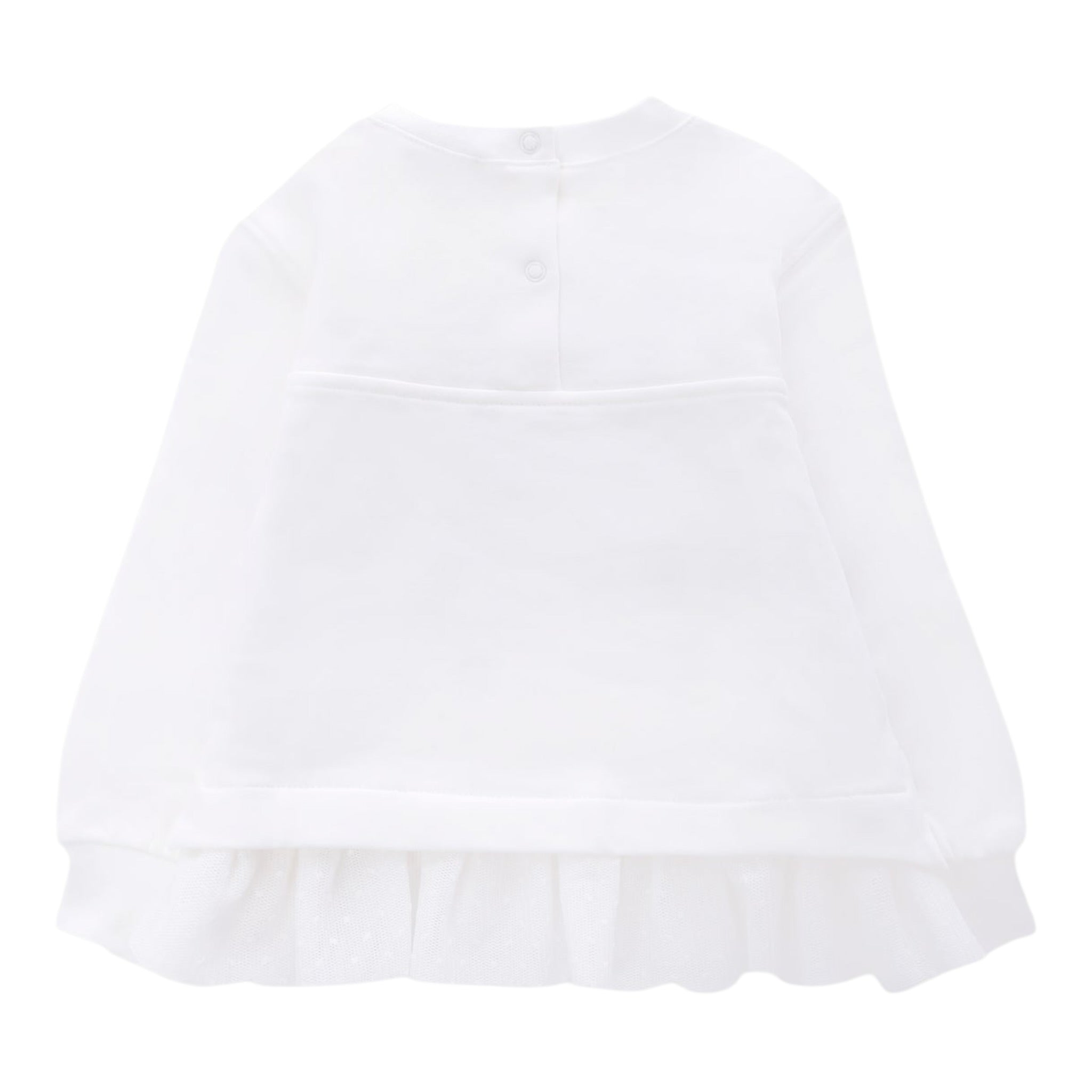 Monnalisa Felpa Chiusa Girocollo tinta unita con Stampa Panna per Neonata 39F607XX PANNA MONNALISA 