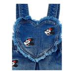 Monnalisa Salopette In Denim tinta unita con Ricami Blu per Neonata 39F703XX BLU MONNALISA 