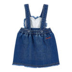 Monnalisa Gonna Salopette tinta unita In Denim Blu per Neonata 39F3RU BLU MONNALISA 