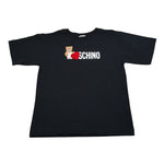 Moschino T-Shirt Girocollo tinta unita con Stampa Nero per Bambina H1M060 NERO MOSCHINO 