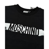 Moschino T-Shirt Girocollo tinta unita con Logo Nero per Bambino H8M058 NERO MOSCHINO 