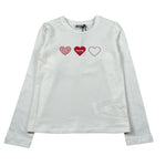 Moschino Shirt Girocollo tinta unita con Stampa Panna per Bambina HAO010 PANNA MOSCHINO 