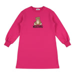Moschino Abito Modello Felpa tinta unita con Stampa Fuxia per Bambina HBV0GY FUXIA MOSCHINO 
