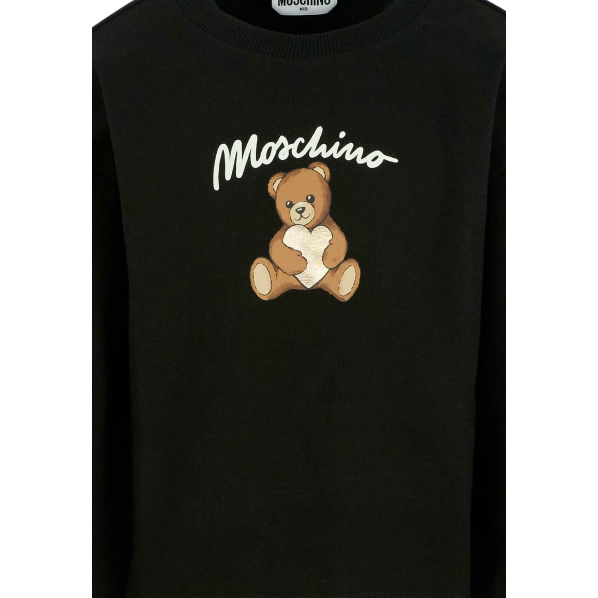 Moschino Felpa Chiusa Girocollo con Stampa Nero per Bambina HDF06E NERO MOSCHINO 