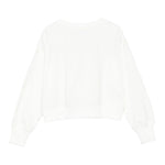 Moschino Felpa Chiusa Girocollo tinta unita con Stampa Panna per Bambina HDF06GX PANNA MOSCHINO 