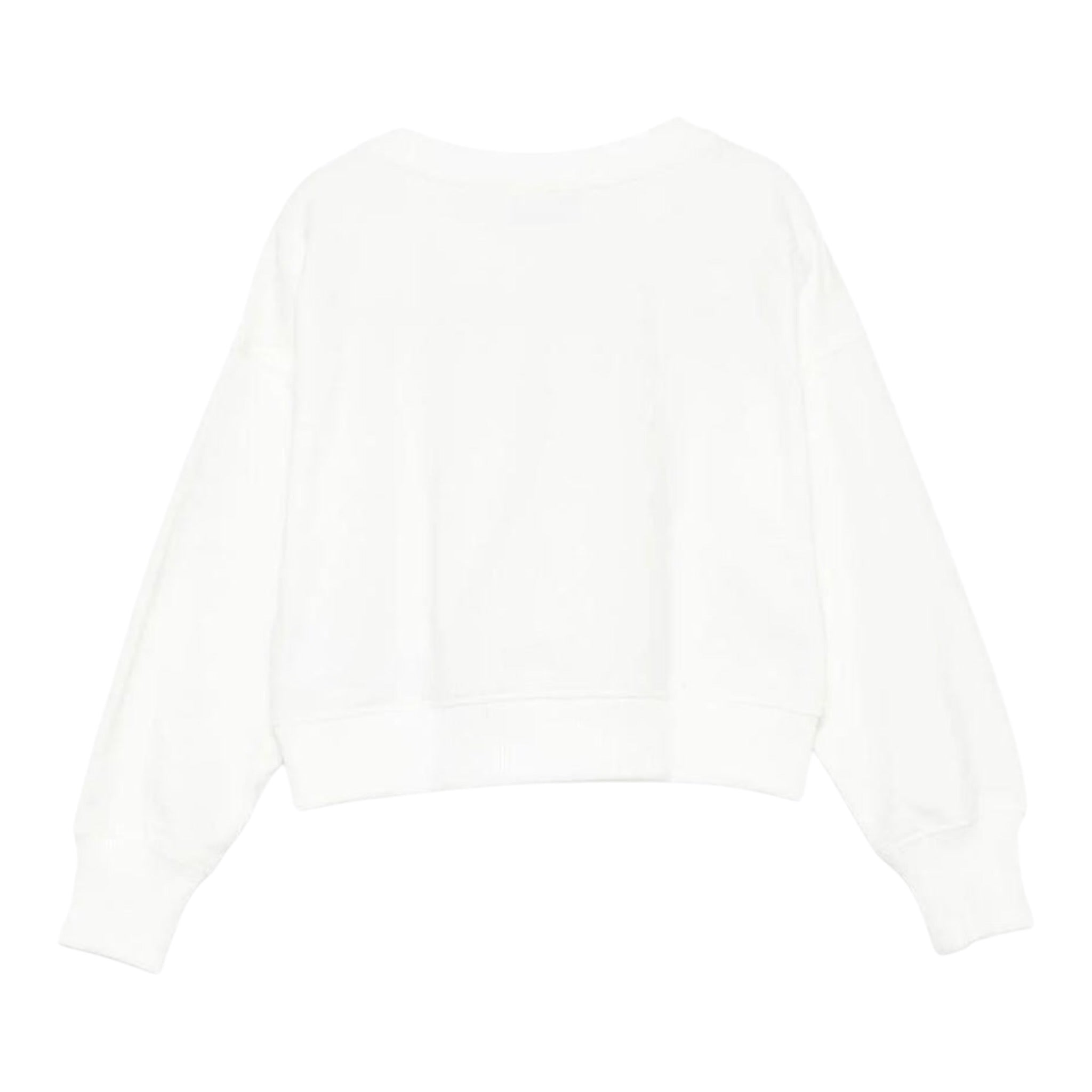 Moschino Felpa Chiusa Girocollo tinta unita con Stampa Panna per Bambina HDF06GX PANNA MOSCHINO 