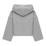 Moschino Felpa Chiusa con Cappuccio tinta unita con Stampe Grigio per Bambina HDF06I GRIGIO MOSCHINO 
