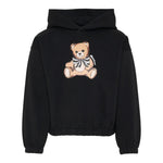 Moschino Felpa Chiusa con Cappuccio tinta unita con Stampa Nero per Bambina HDF06J NERO MOSCHINO 
