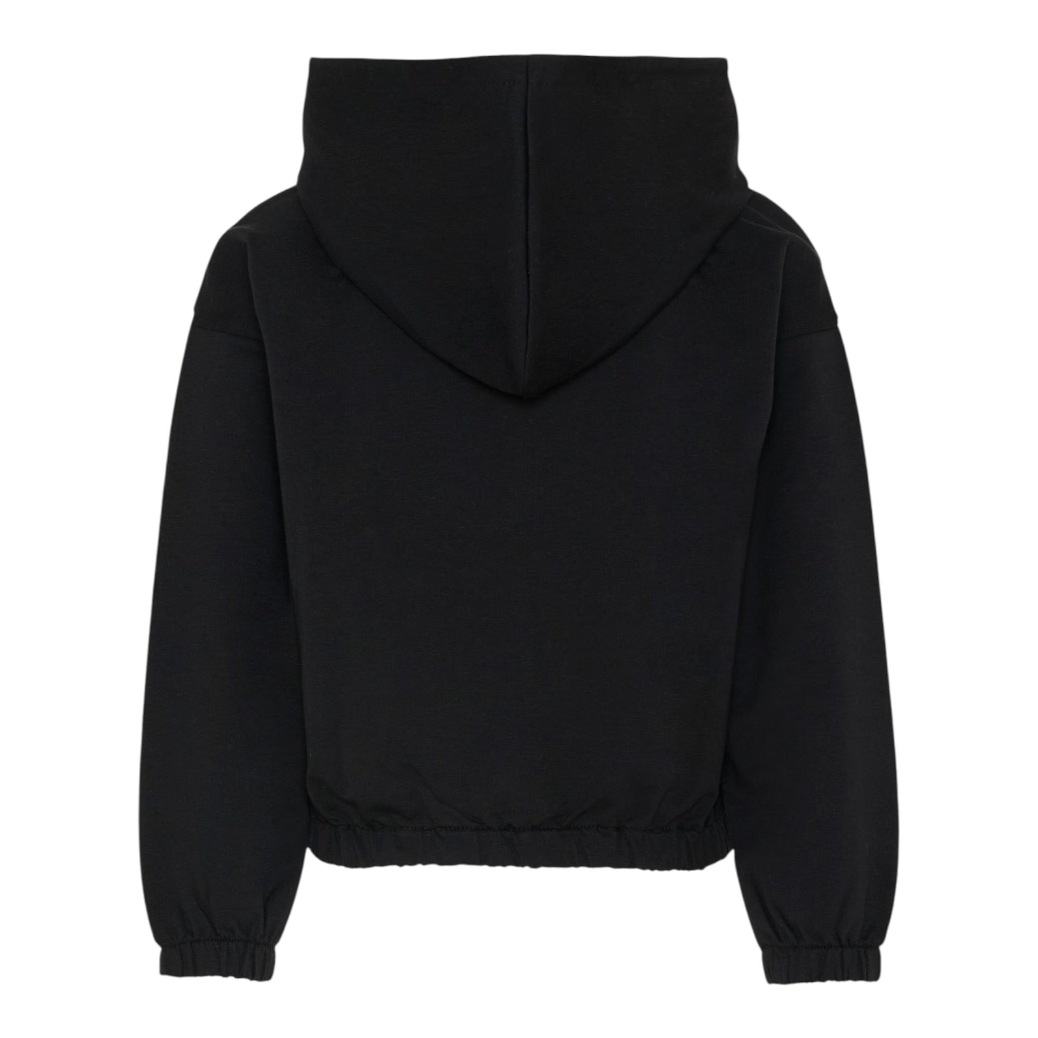 Moschino Felpa Chiusa Girocollo tinta unita con Stampa Nero per Bambina HDF06JXX NERO MOSCHINO 