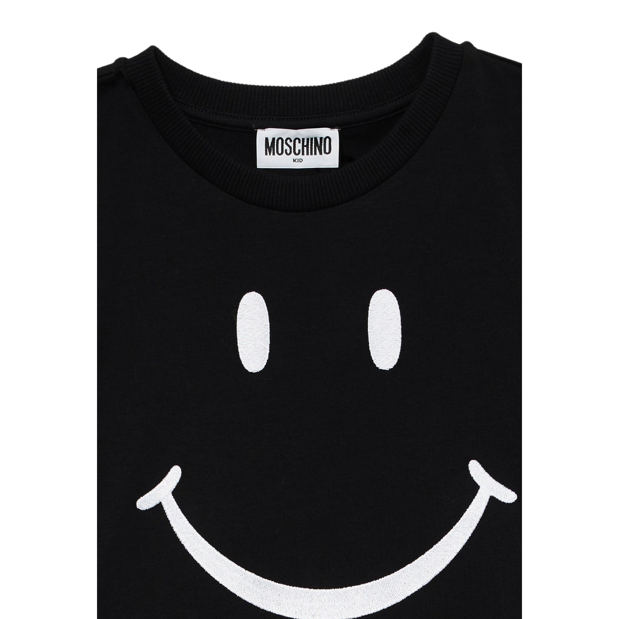 Moschino T-Shirt Girocollo tinta unita Nero per Bambino HDM06V NERO MOSCHINO 