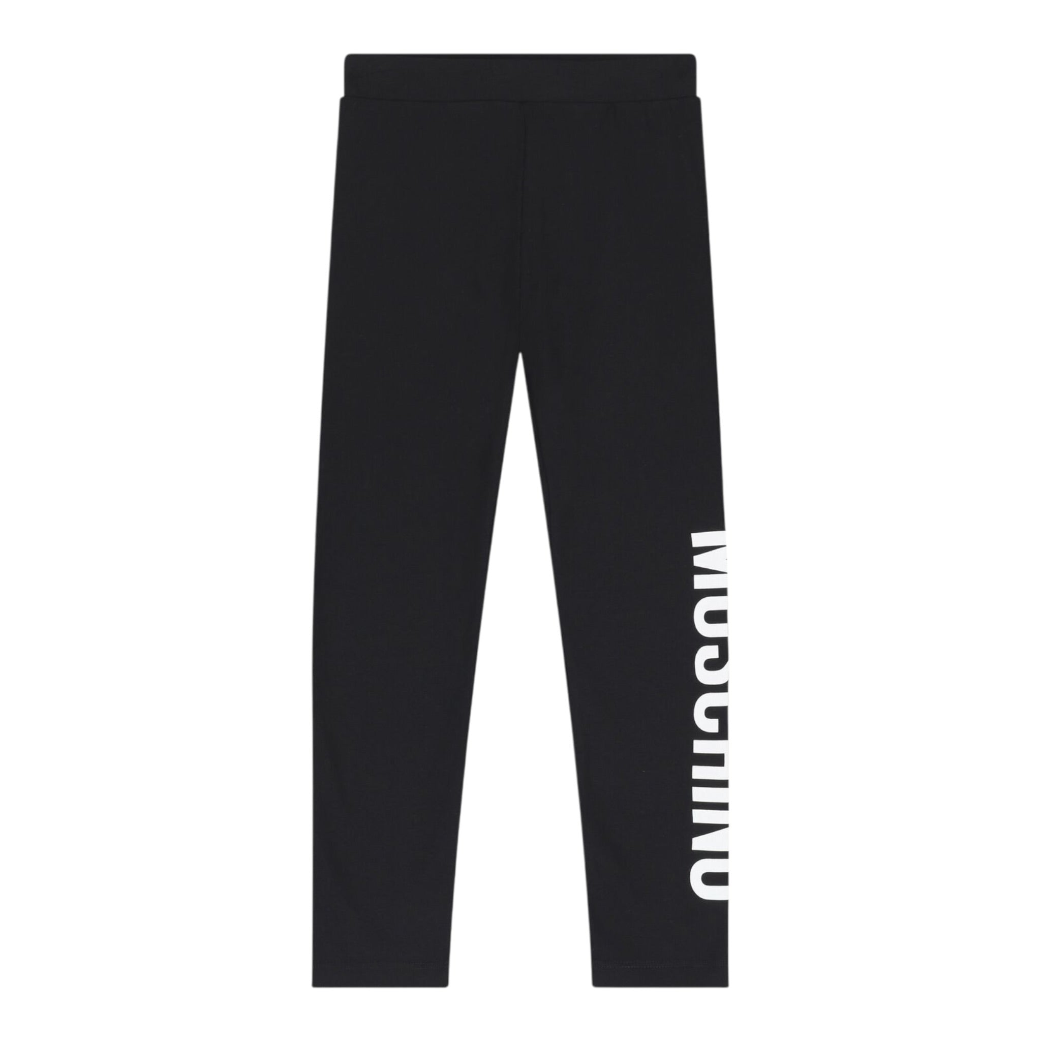 Moschino Leggins tinta unita con Logo Nero per Bambina HDP06RX NERO MOSCHINO 