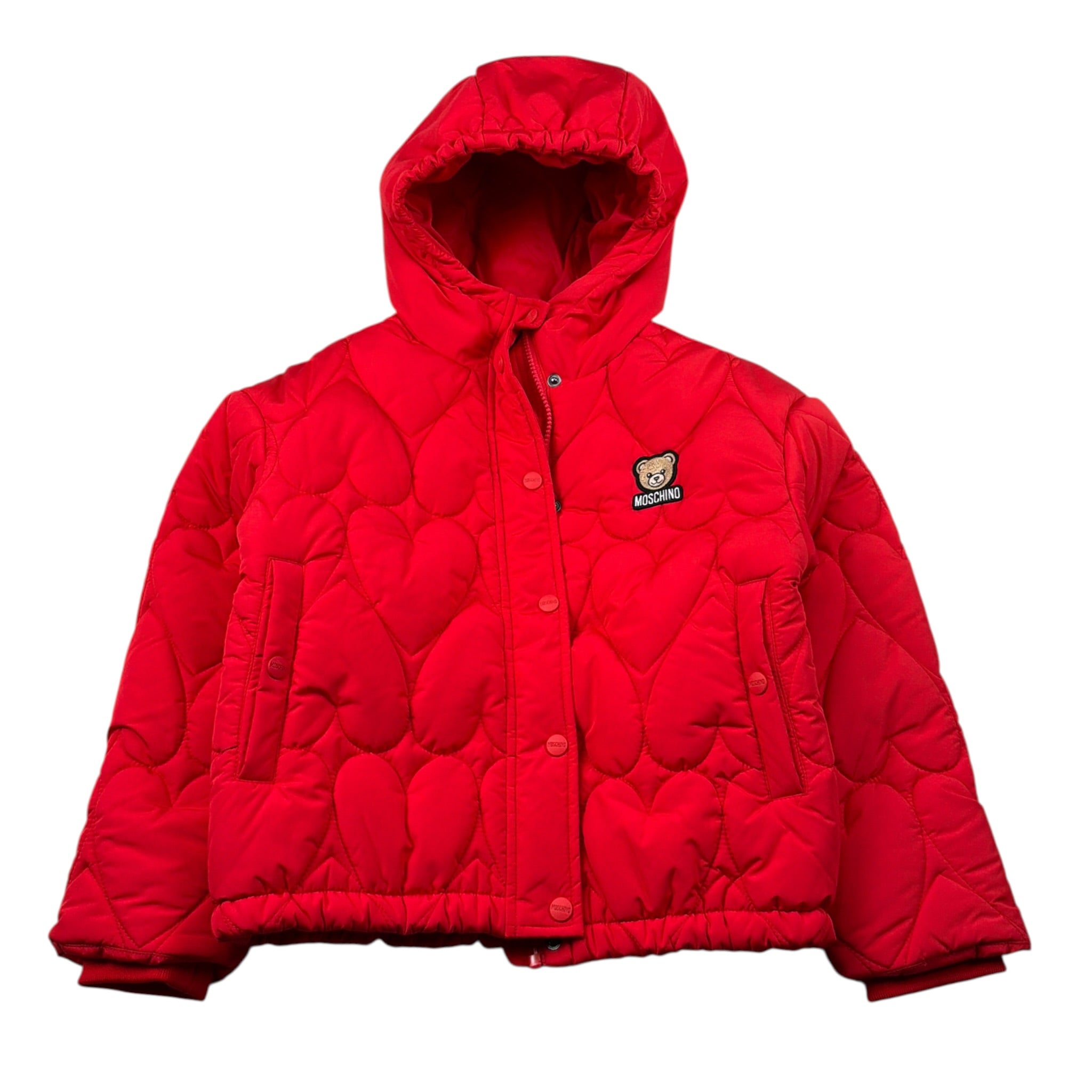Moschino Giubbino tinta unita con Cappuccio Rosso per Bambino HDS05A ROSSO MOSCHINO 