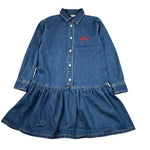 Moschino Abito Manica Lunga tinta unita In Denim Blu per Bambina HDV0I4 BLU MOSCHINO 