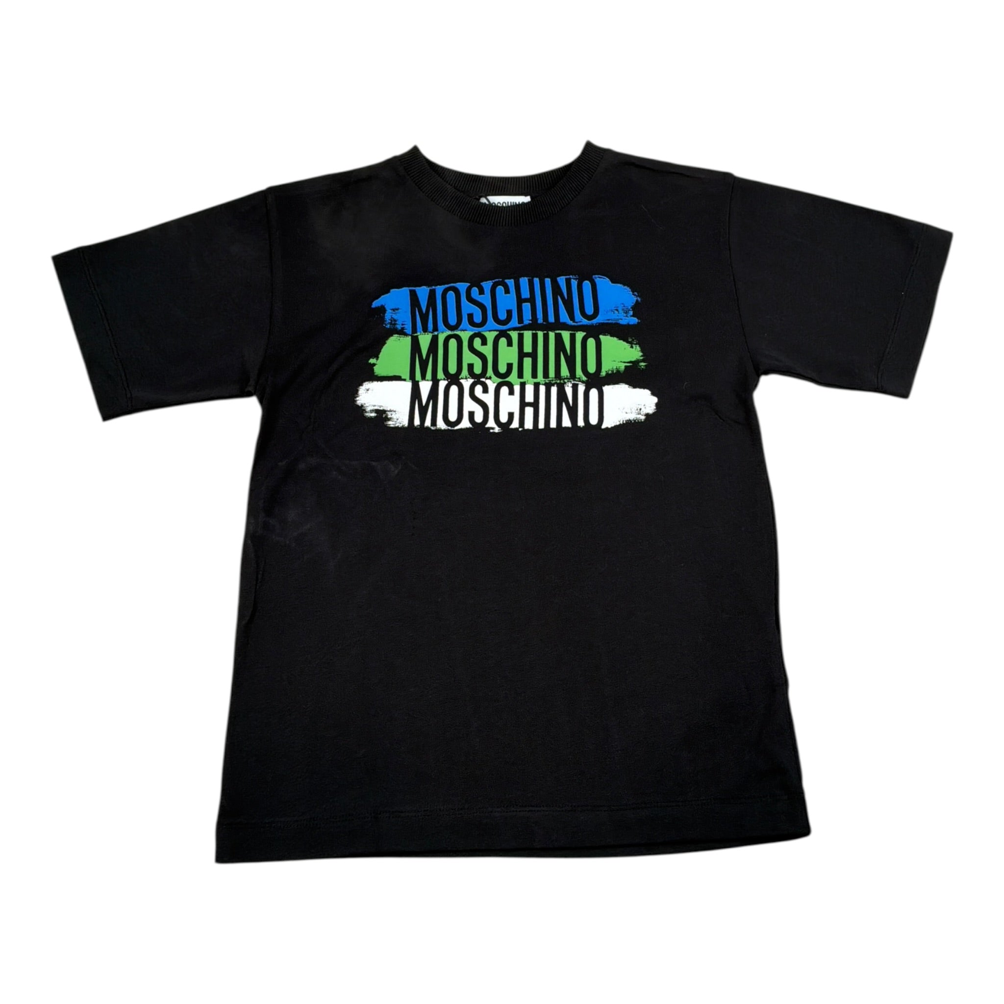 Moschino T-Shirt tinta unita con Stampa Nero per Bambino HNM05W NERO MOSCHINO 