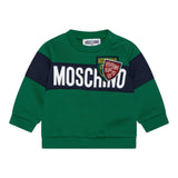 Moschino Felpa Chiusa Girocollo tinta unita con Logo Verde per Bambino HUF08O VERDE MOSCHINO 