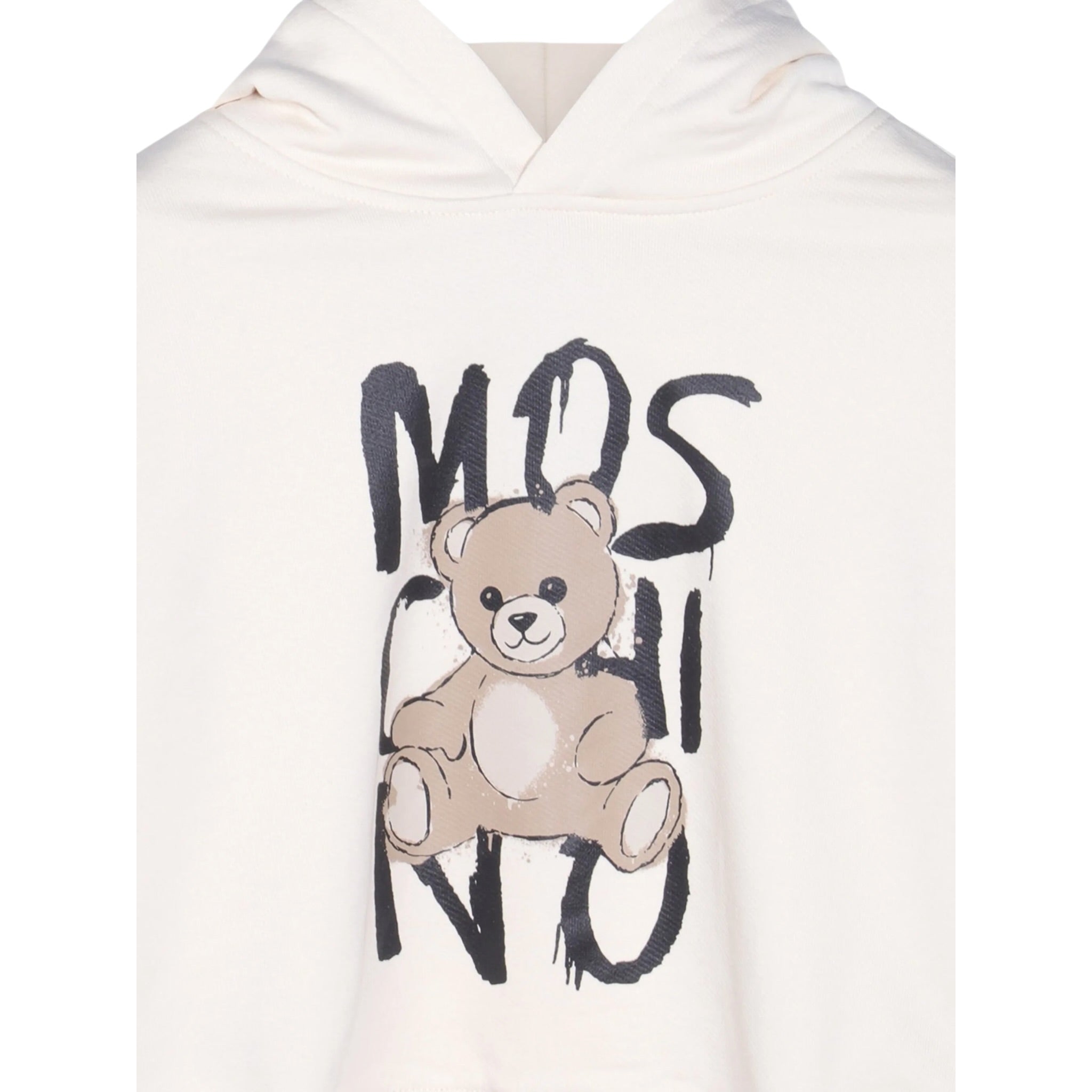 Moschino Felpa Chiusa con Cappuccio tinta unita Avorio per Bambino HUF098 AVORIO MOSCHINO 
