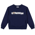Moschino Felpa Chiusa Girocollo tinta unita con Logo Blu per Bambino HUF09HX BLU MOSCHINO 