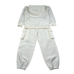 Moschino Completo 2 Pezzi Felpa-Pantalone tinta unita Panna per Bambino HUK04Q PANNA MOSCHINO 