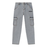 Moschino Jeans tinta unita con Tasconi Azzurro per Bambino HUP08H AZZURRO MOSCHINO 