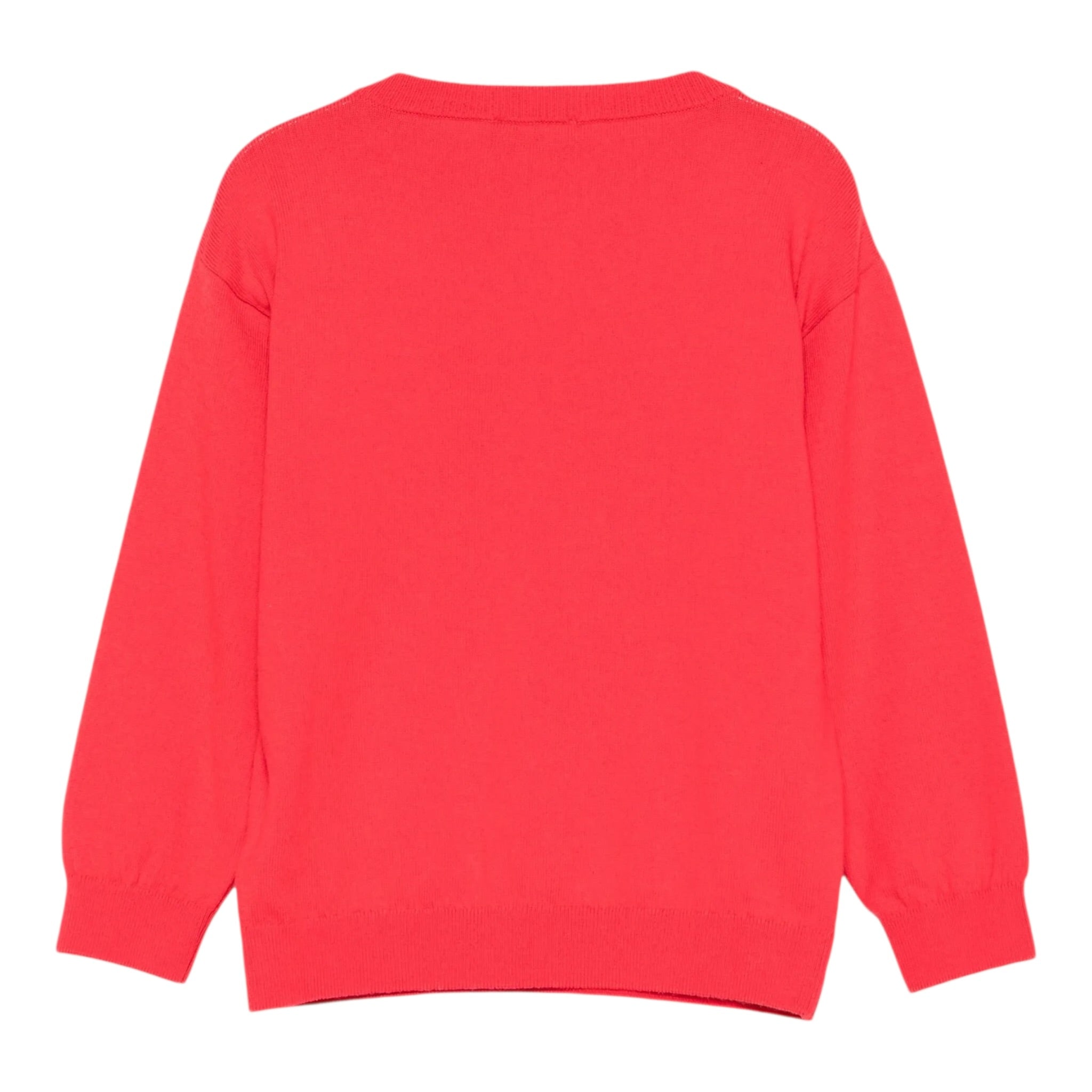 Moschino Maglia Girocollo tinta unita con Logo Rosso per Bambino HUW01A ROSSO MOSCHINO 