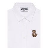 Moschino Camicia Manica Lunga tinta unita con Logo Bianco per Neonato M5C002 BIANCO MOSCHINO 