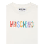 Moschino Shirt Girocollo tinta unita con Logo Bianco per Neonato M5O00RN BIANCO MOSCHINO 