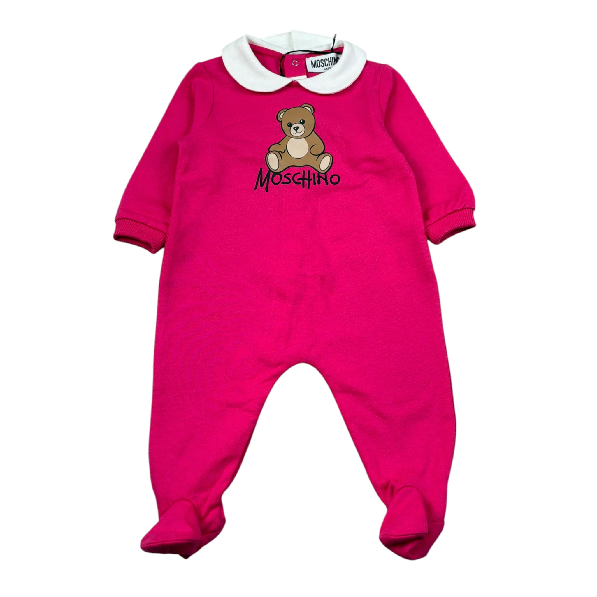 Moschino Tutina Manica Lunga tinta unita Fuxia per Neonata M5Y037 FUXIA MOSCHINO 