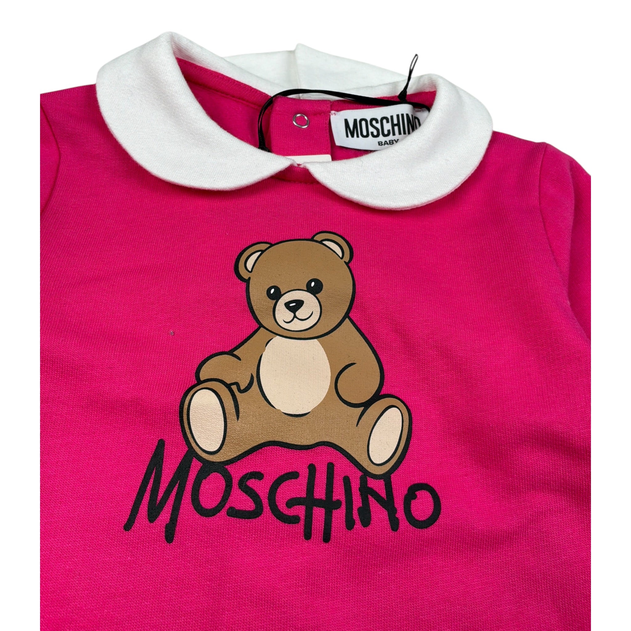 Moschino Tutina Manica Lunga tinta unita Fuxia per Neonata M5Y037 FUXIA MOSCHINO 