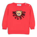 Moschino Maglia Girocollo tinta unita con Orso Rosso per Bambino M7W00JJ ROSSO MOSCHINO 