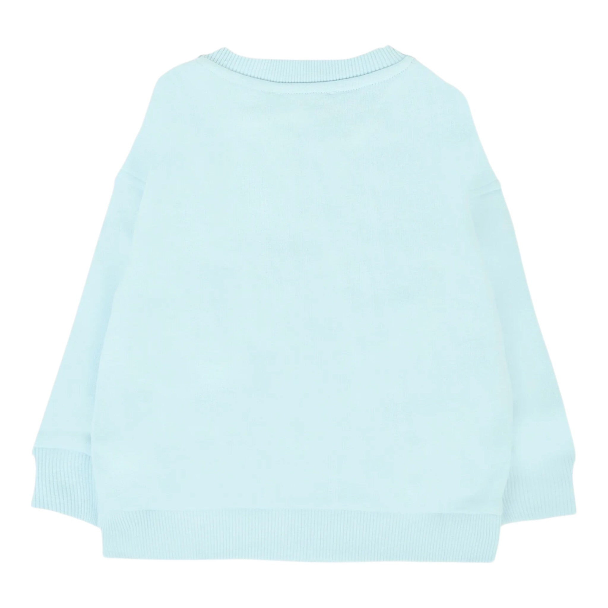 Moschino Felpa Chiusa Girocollo tinta unita con Logo Azzurro per Neonato M8F03Q AZZURRO MOSCHINO 