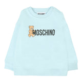 Moschino Felpa Chiusa Girocollo tinta unita con Logo Azzurro per Neonato M8F03QX AZZURRO MOSCHINO 