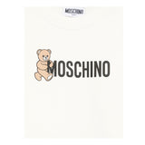 Moschino Felpa Chiusa Girocollo tinta unita con Logo Panna per Neonato M8F03QXX PANNA MOSCHINO 